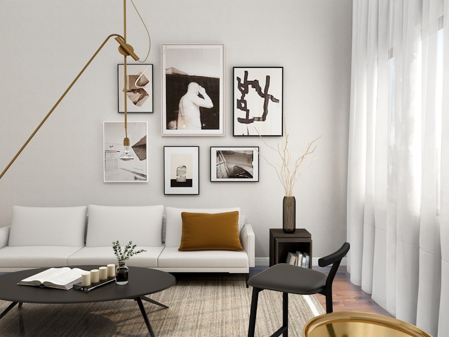 Warm ambient lighting in luxury living room