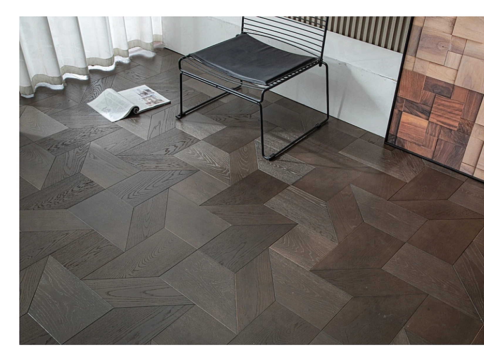 PARBRO MY001-5 — Oak floor in a room setting. Art wood flooring from China, sourced through Tarmeer's Dubai material selection center.