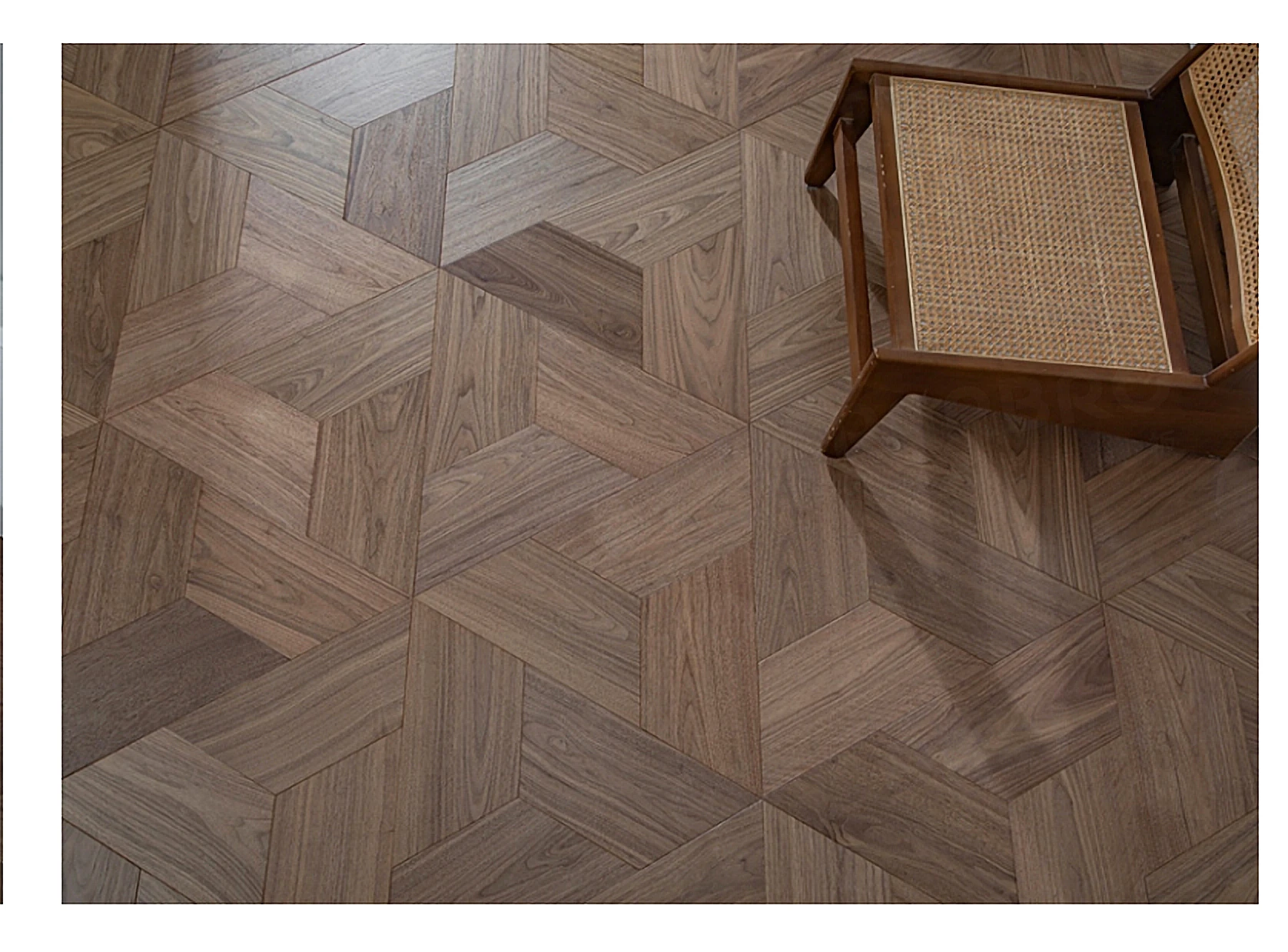 PARBRO MY002-1 — Walnut wood grain close-up detail. Art wood flooring from China, sourced through Tarmeer's Dubai material selection center.