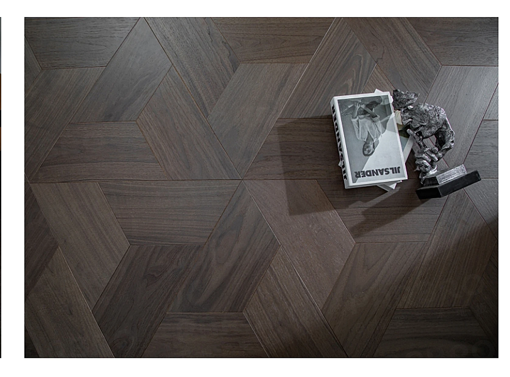 PARBRO MY002-2 — Walnut wood grain close-up detail. Art wood flooring from China, sourced through Tarmeer's Dubai material selection center.