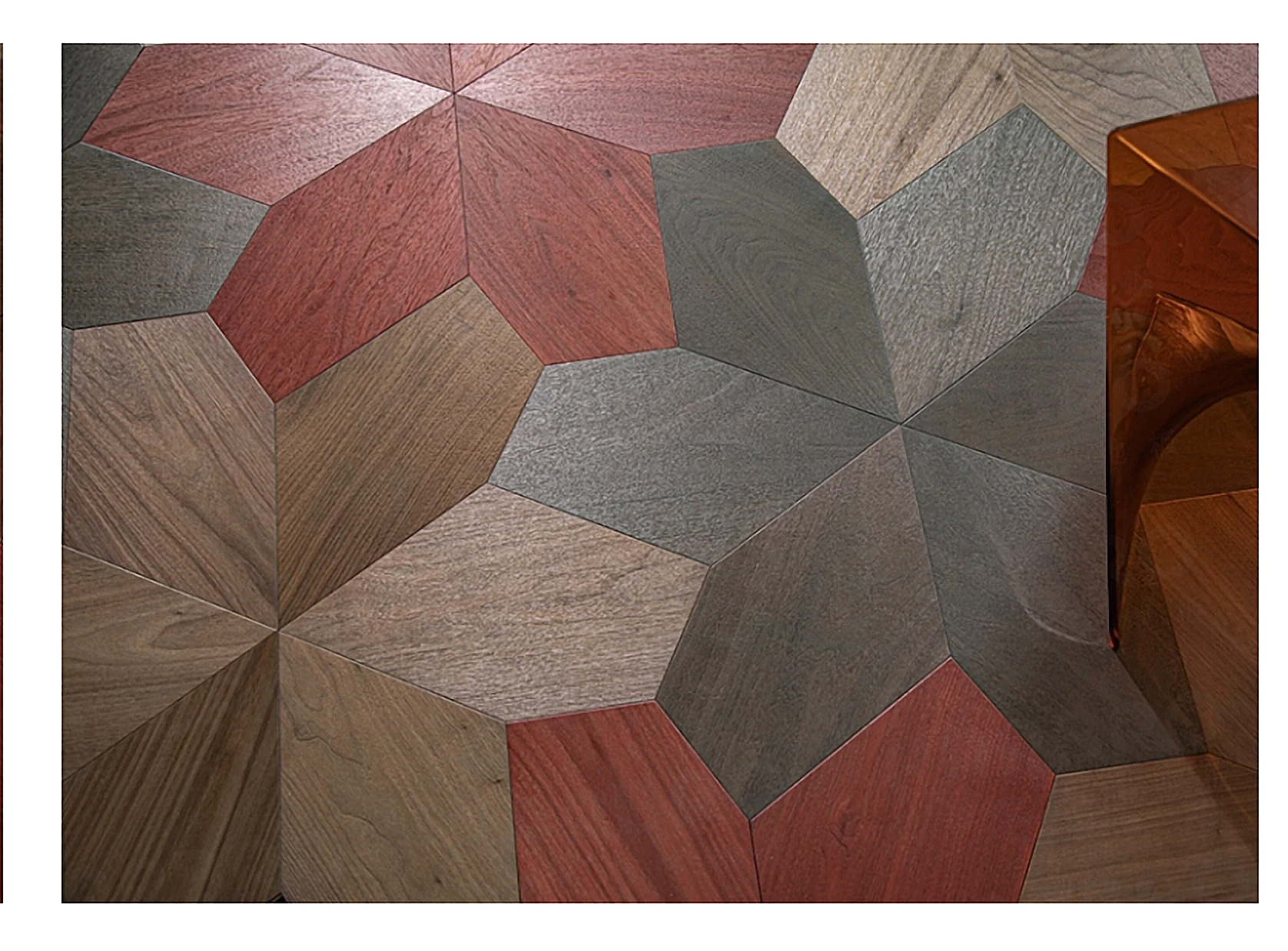 PARBRO MY004-9 — Walnut wood grain close-up detail. Art wood flooring from China, sourced through Tarmeer's Dubai material selection center.