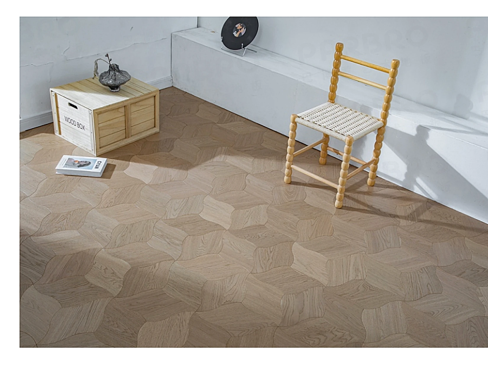 PARBRO MY006-3 — Oak floor in a room setting. Art wood flooring from China, sourced through Tarmeer's Dubai material selection center.