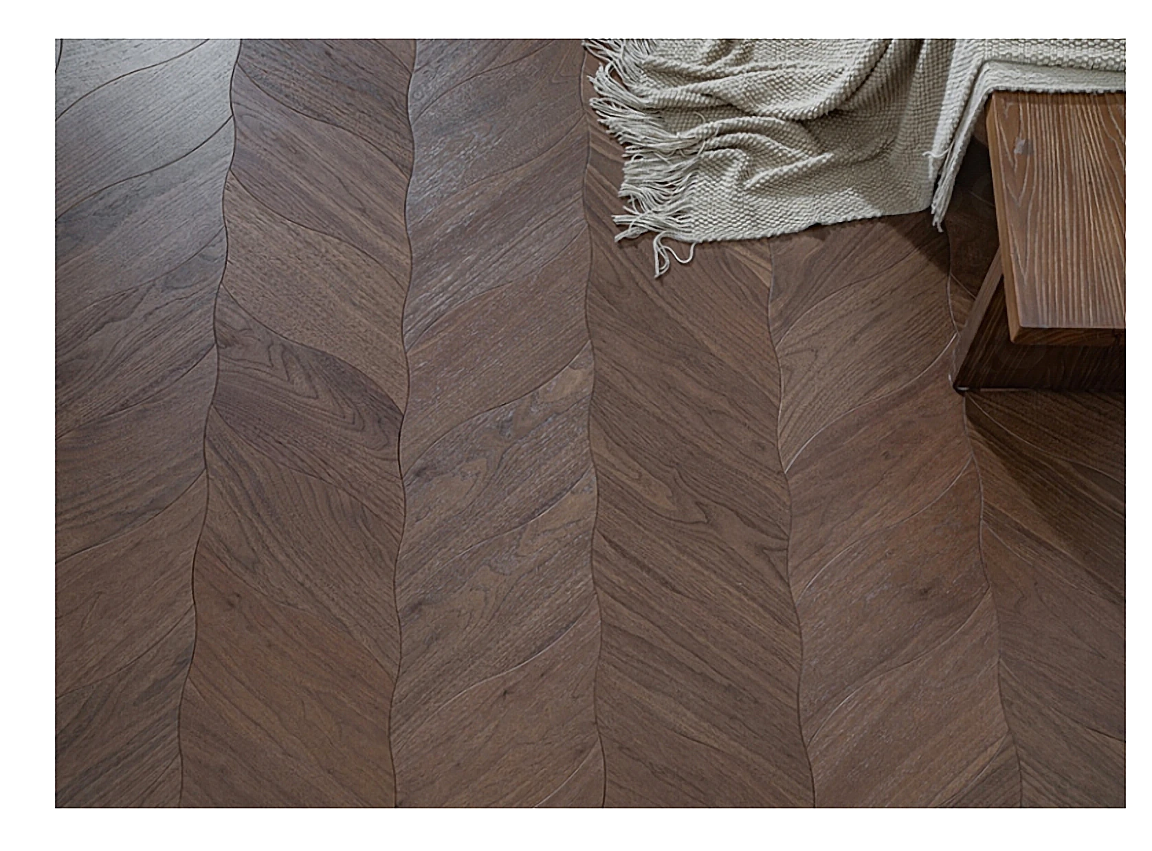 PARBRO MY007-2 — Walnut wood grain close-up detail. Art wood flooring from China, sourced through Tarmeer's Dubai material selection center.