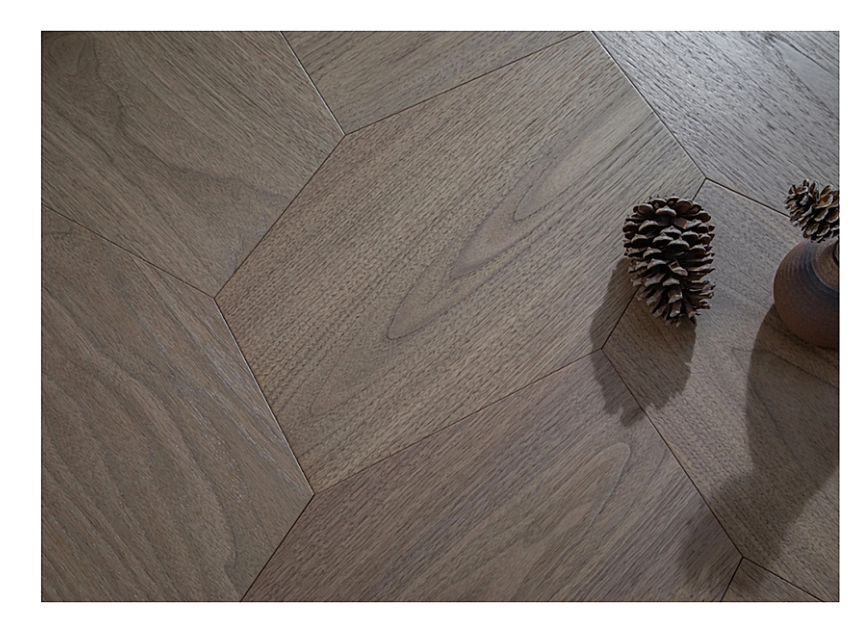 PARBRO MY008-1 — Walnut wood grain close-up detail. Art wood flooring from China, sourced through Tarmeer's Dubai material selection center.