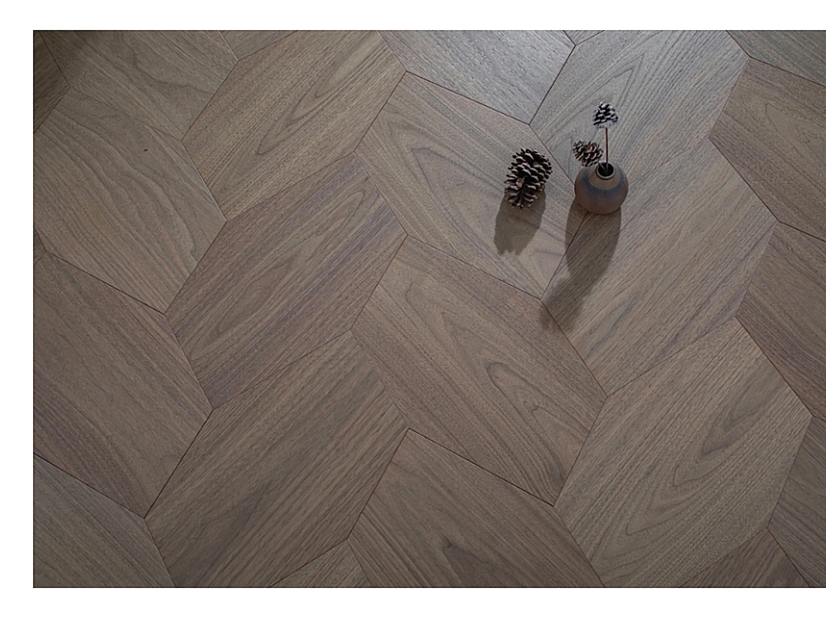 PARBRO MY008-1 — Walnut floor in a room setting. Art wood flooring from China, sourced through Tarmeer's Dubai material selection center.