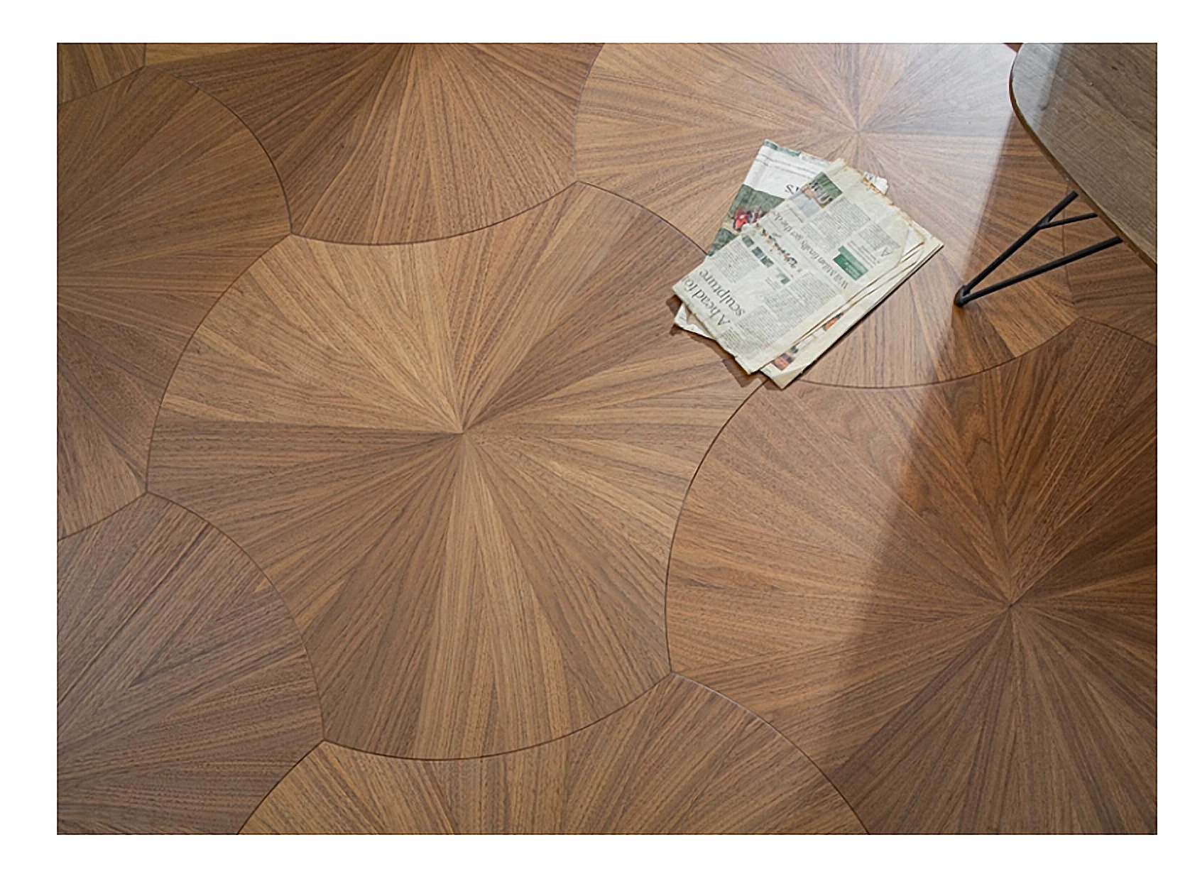 PARBRO MY009-1 — Walnut wood grain close-up detail. Art wood flooring from China, sourced through Tarmeer's Dubai material selection center.
