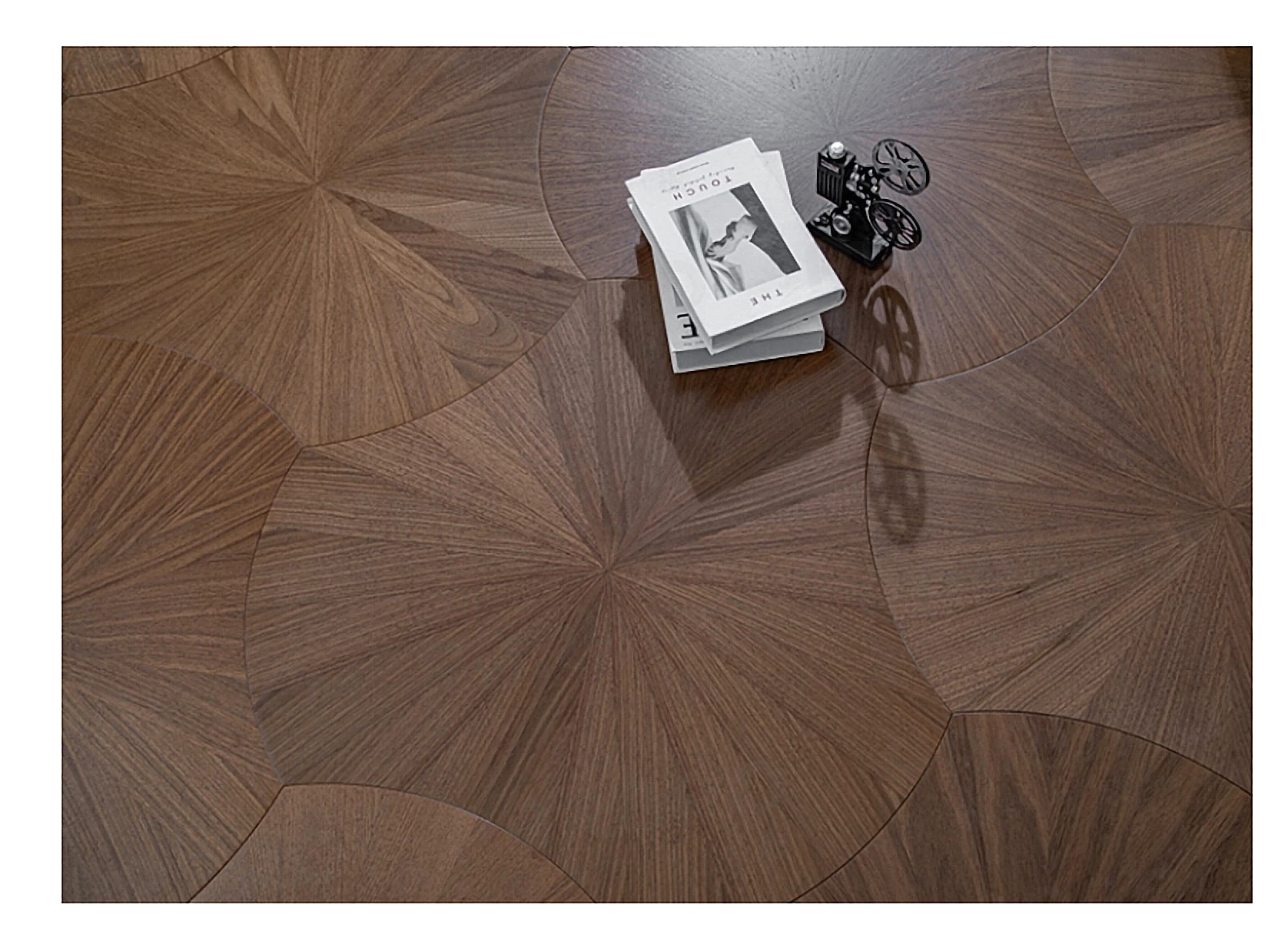 PARBRO MY009-2 — Walnut wood grain close-up detail. Art wood flooring from China, sourced through Tarmeer's Dubai material selection center.