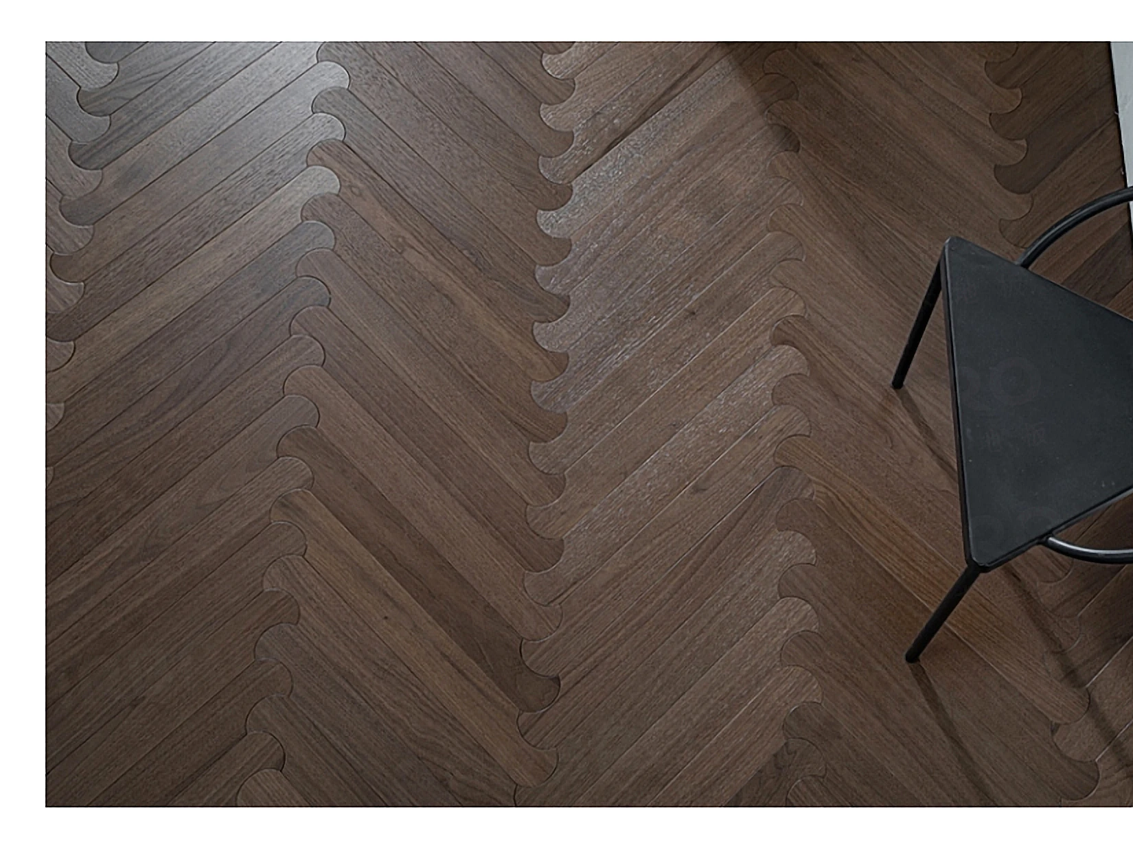 PARBRO MY011-2 — Walnut floor in a room setting. Art wood flooring from China, sourced through Tarmeer's Dubai material selection center.