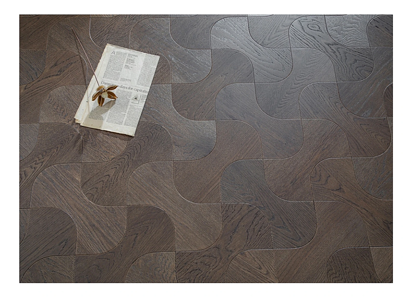 PARBRO MY013-4 — Oak wood grain close-up detail. Art wood flooring from China, sourced through Tarmeer's Dubai material selection center.