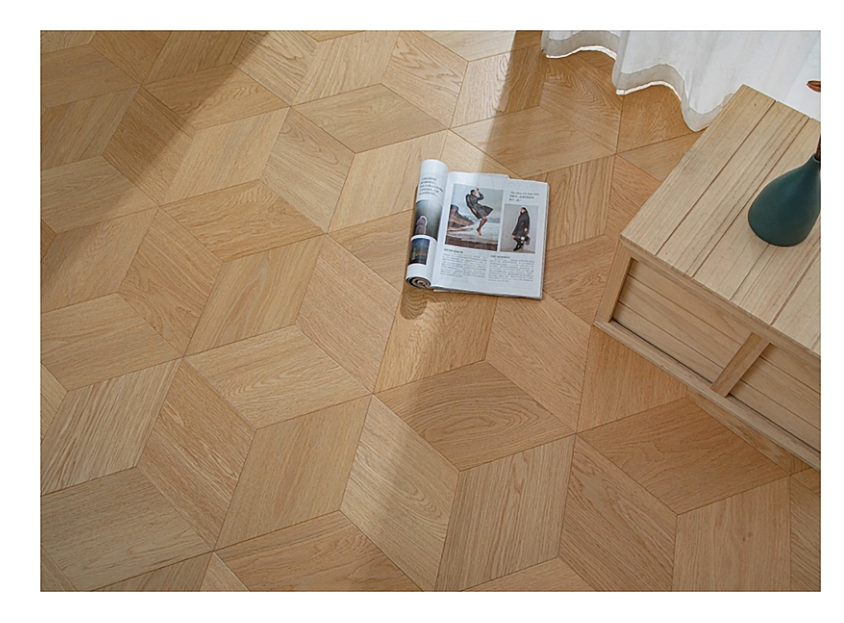 PARBRO MY015-3 — Oak wood grain close-up detail. Art wood flooring from China, sourced through Tarmeer's Dubai material selection center.