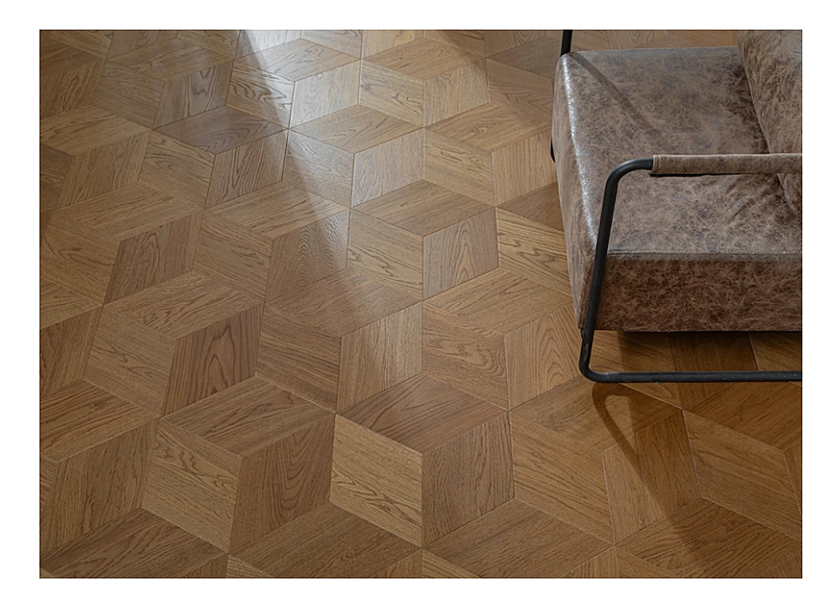 PARBRO MY015-4 — Oak wood grain close-up detail. Art wood flooring from China, sourced through Tarmeer's Dubai material selection center.