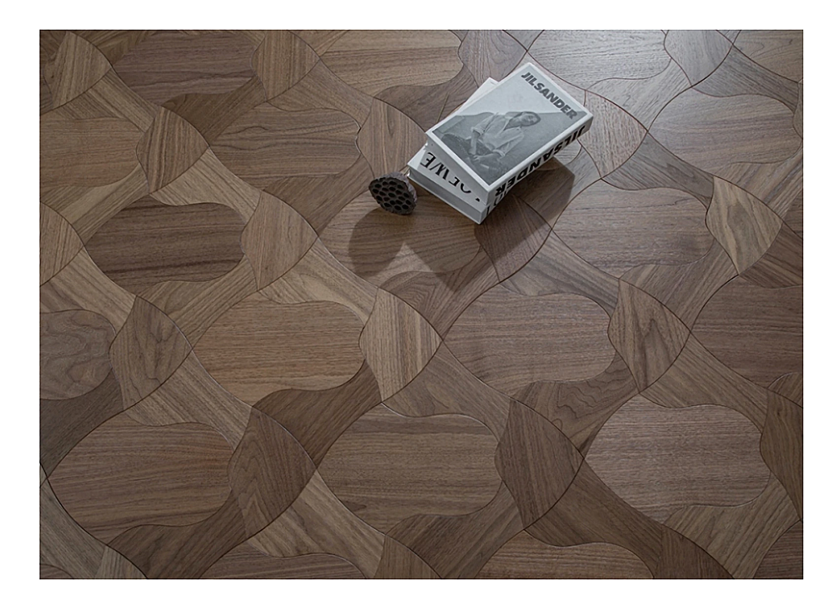 PARBRO MY019-1 — Walnut wood grain close-up detail. Art wood flooring from China, sourced through Tarmeer's Dubai material selection center.