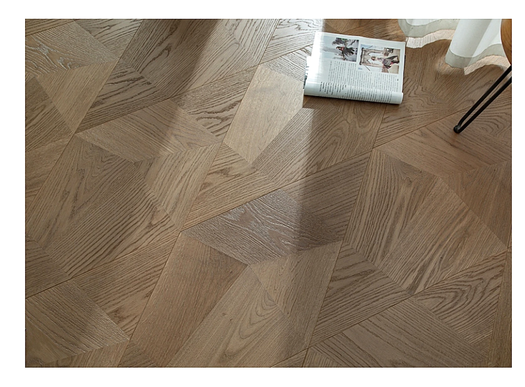 PARBRO MY021-1 — Oak wood grain close-up detail. Art wood flooring from China, sourced through Tarmeer's Dubai material selection center.