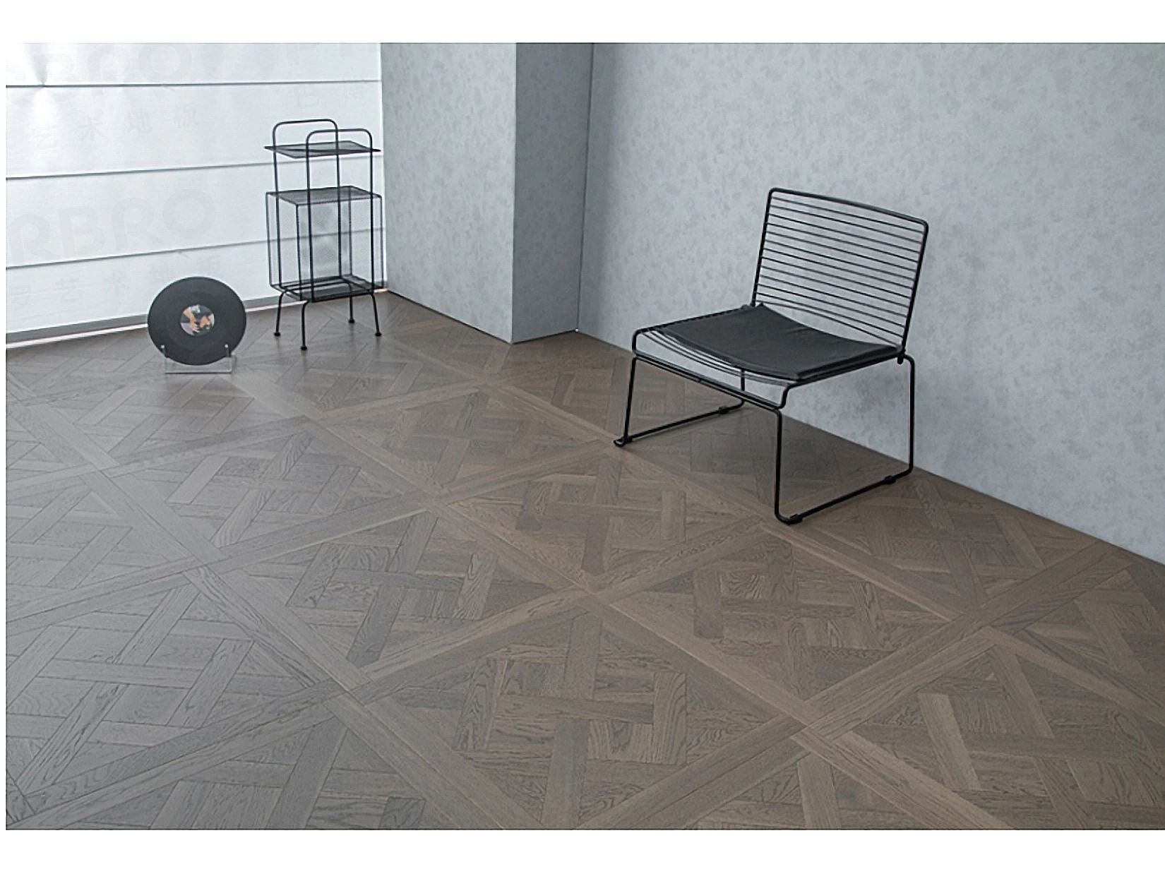 PARBRO 5101 — Oak parquet floor in a room setting. Art wood flooring from China, sourced through Tarmeer's Dubai material selection center.