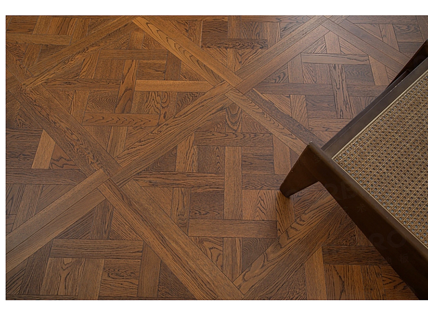 PARBRO 5106 — Oak parquet wood grain close-up detail. Art wood flooring from China, sourced through Tarmeer's Dubai material selection center.