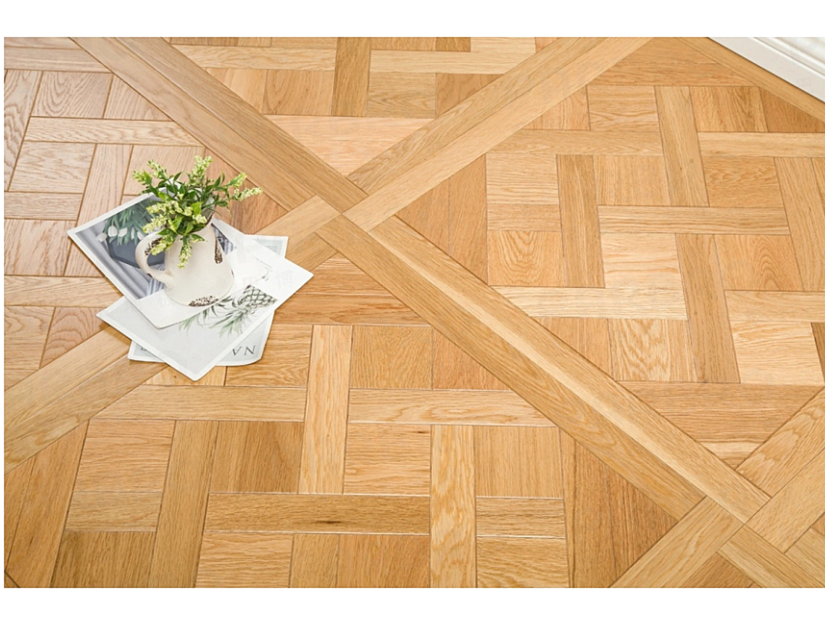 PARBRO 5970 — Oak floor in a room setting. Art wood flooring from China, sourced through Tarmeer's Dubai material selection center.