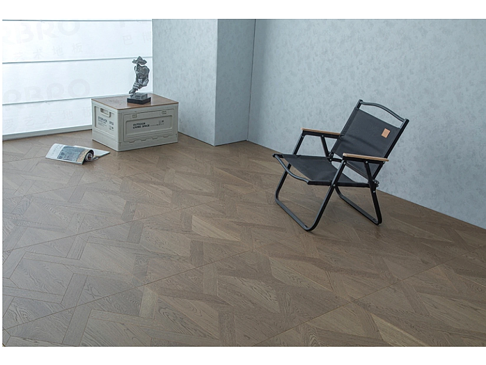 PARBRO 5979 — Oak parquet floor in a room setting. Art wood flooring from China, sourced through Tarmeer's Dubai material selection center.