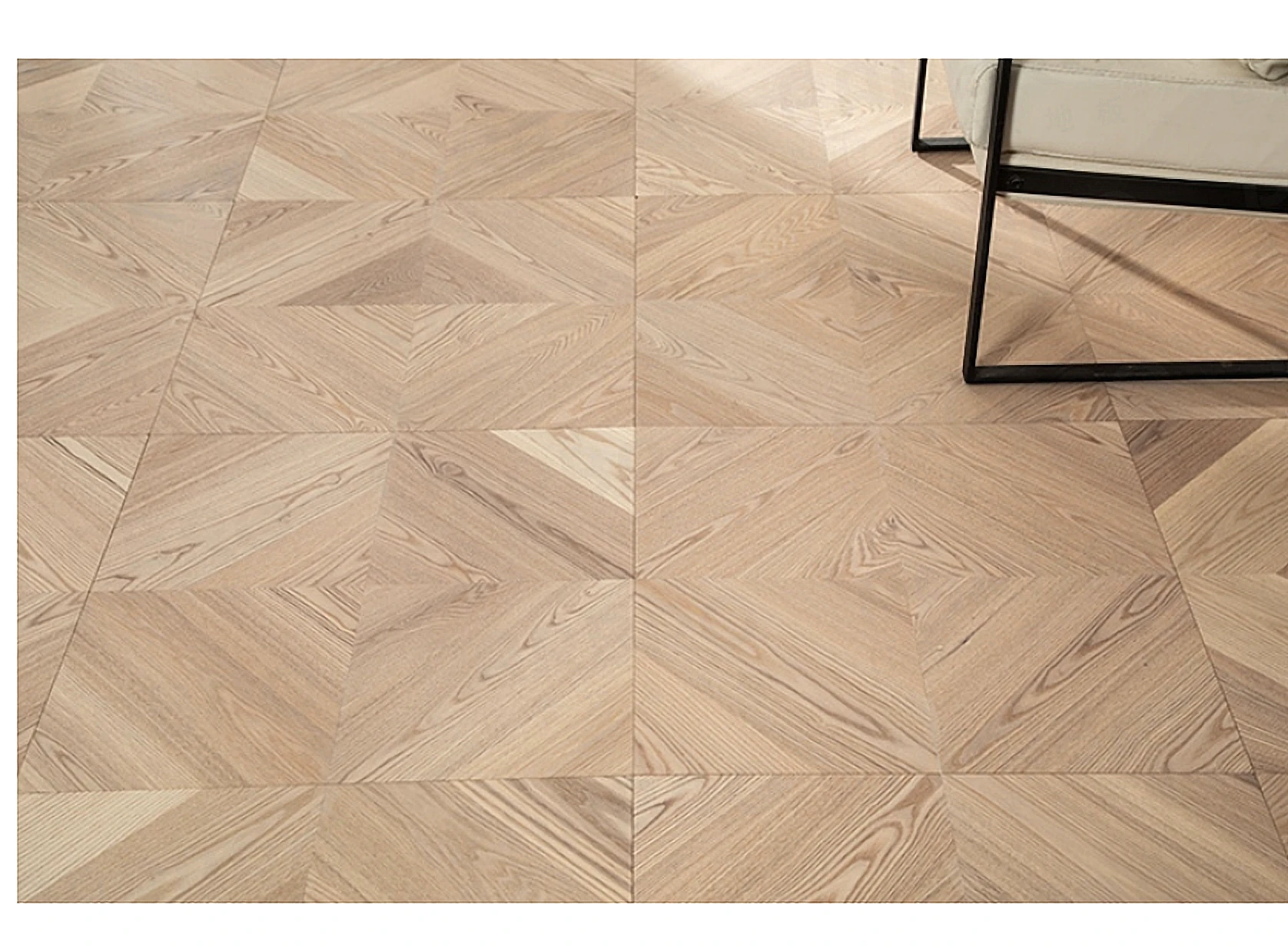 PARBRO 5983 — Ash 3-layer parquet wood grain close-up detail. Art wood flooring from China, sourced through Tarmeer's Dubai material selection center.