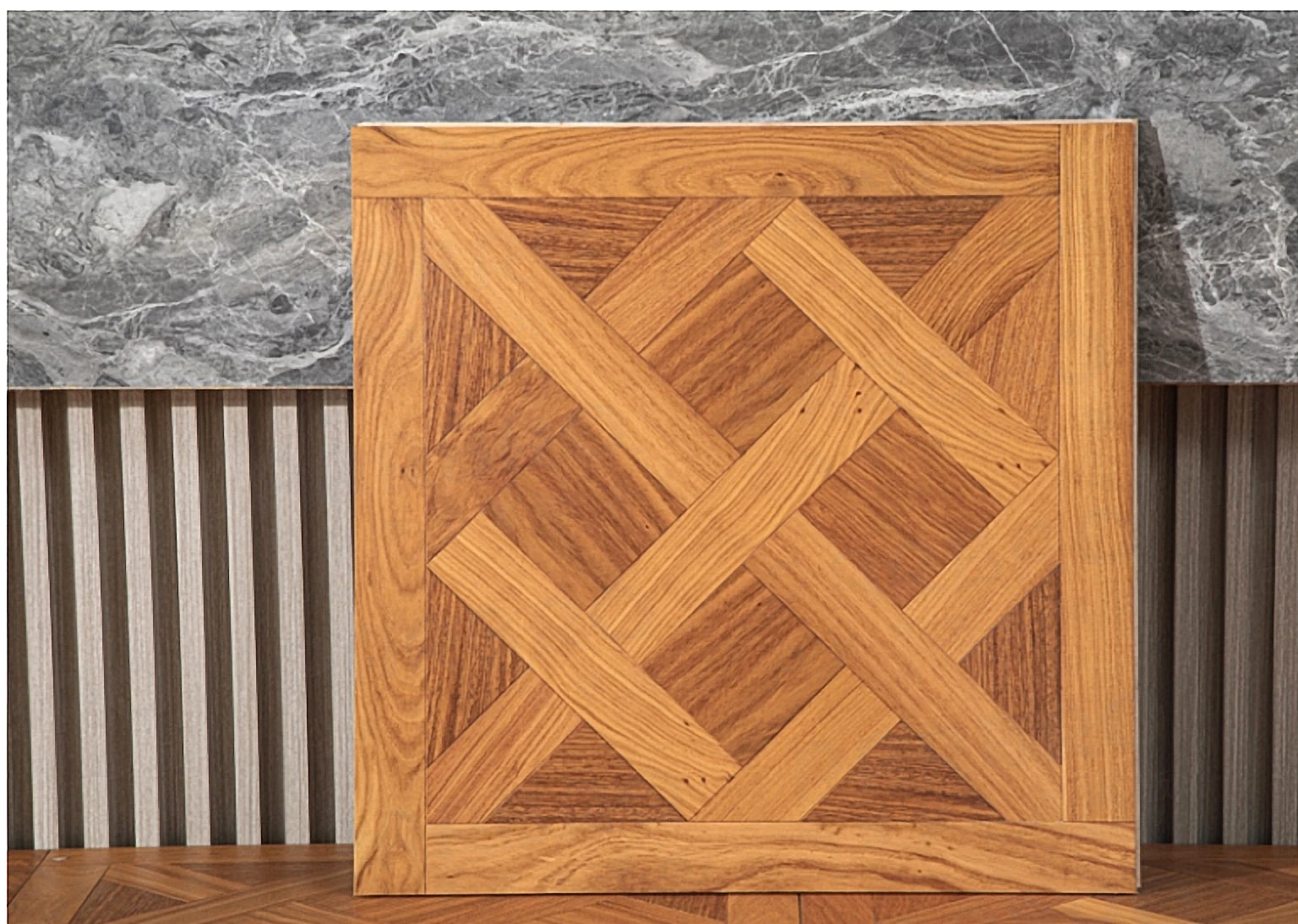 PARBRO HP16 — Padauk parquet floor panel. Art wood flooring from China, sourced through Tarmeer's Dubai material selection center.