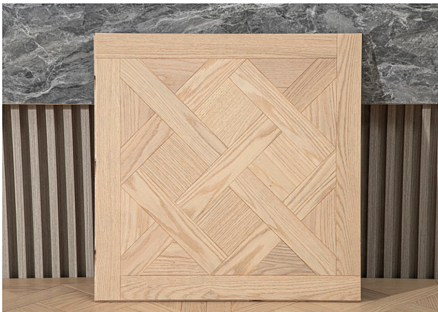 PARBRO HP17 — Red oak parquet floor panel. Art wood flooring from China, sourced through Tarmeer's Dubai material selection center.