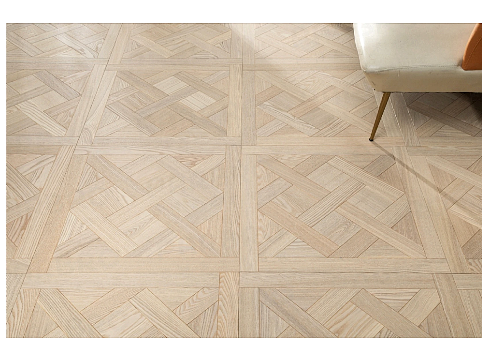 PARBRO HP18 — Ash parquet wood grain close-up detail. Art wood flooring from China, sourced through Tarmeer's Dubai material selection center.