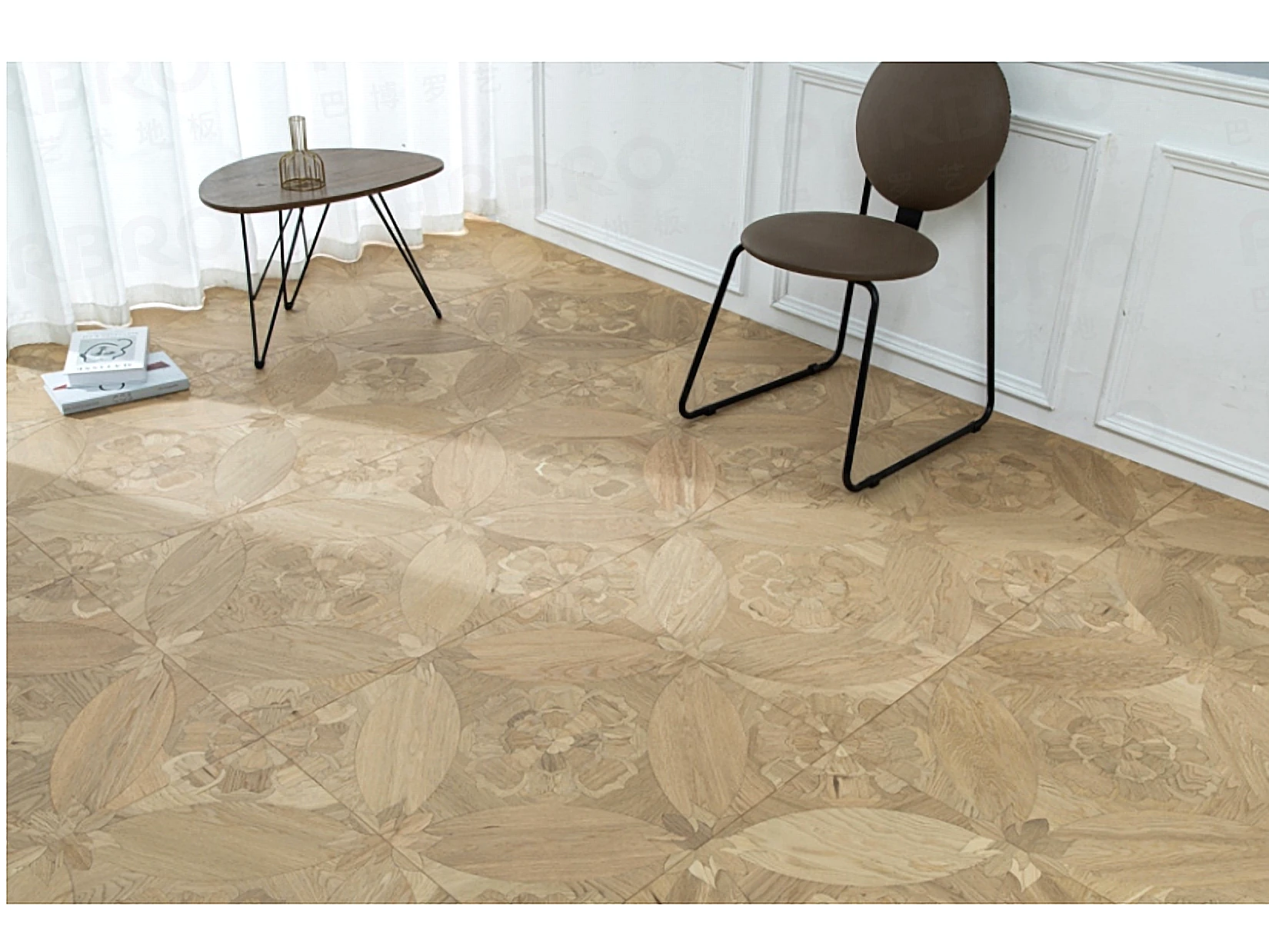 PARBRO HP21 — Oak parquet floor in a room setting. Art wood flooring from China, sourced through Tarmeer's Dubai material selection center.