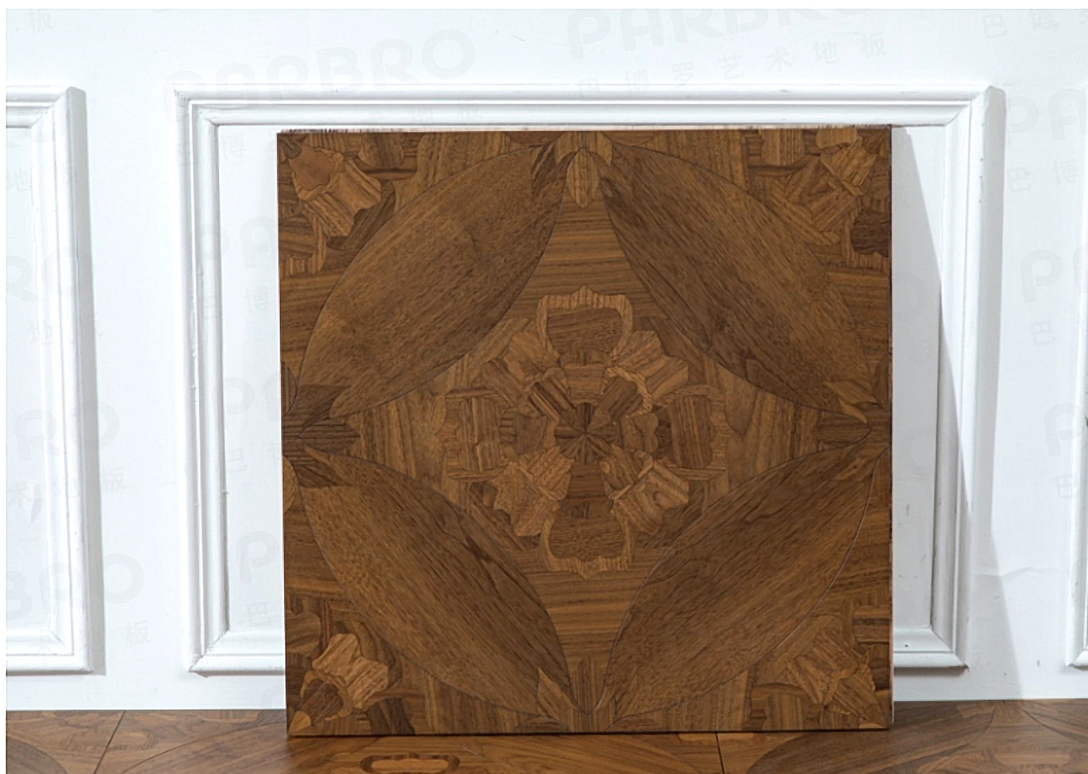 PARBRO HP22 — Walnut parquet floor panel. Art wood flooring from China, sourced through Tarmeer's Dubai material selection center.