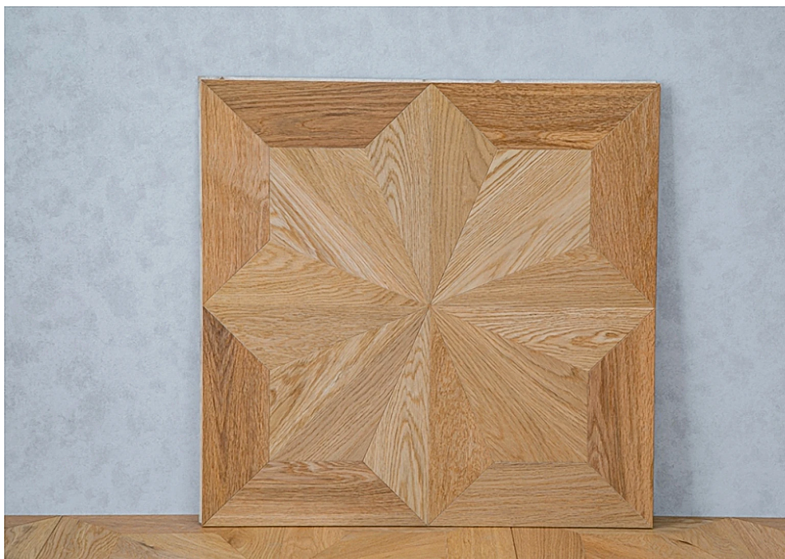 PARBRO QHP61 — Oak diamond parquet (imported birch core) floor panel. Art wood flooring from China, sourced through Tarmeer's Dubai material selection center.