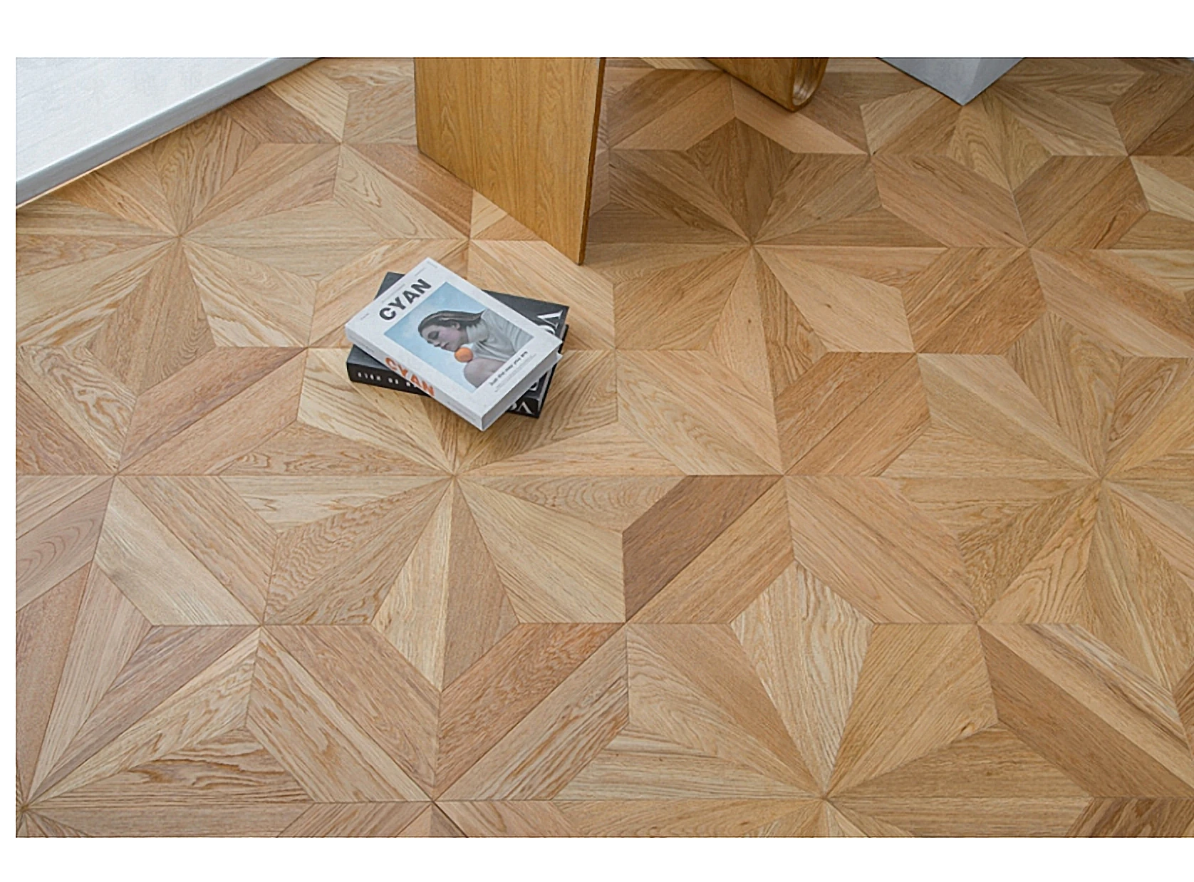 PARBRO QHP61 — Oak diamond parquet (imported birch core) wood grain close-up detail. Art wood flooring from China, sourced through Tarmeer's Dubai material selection center.