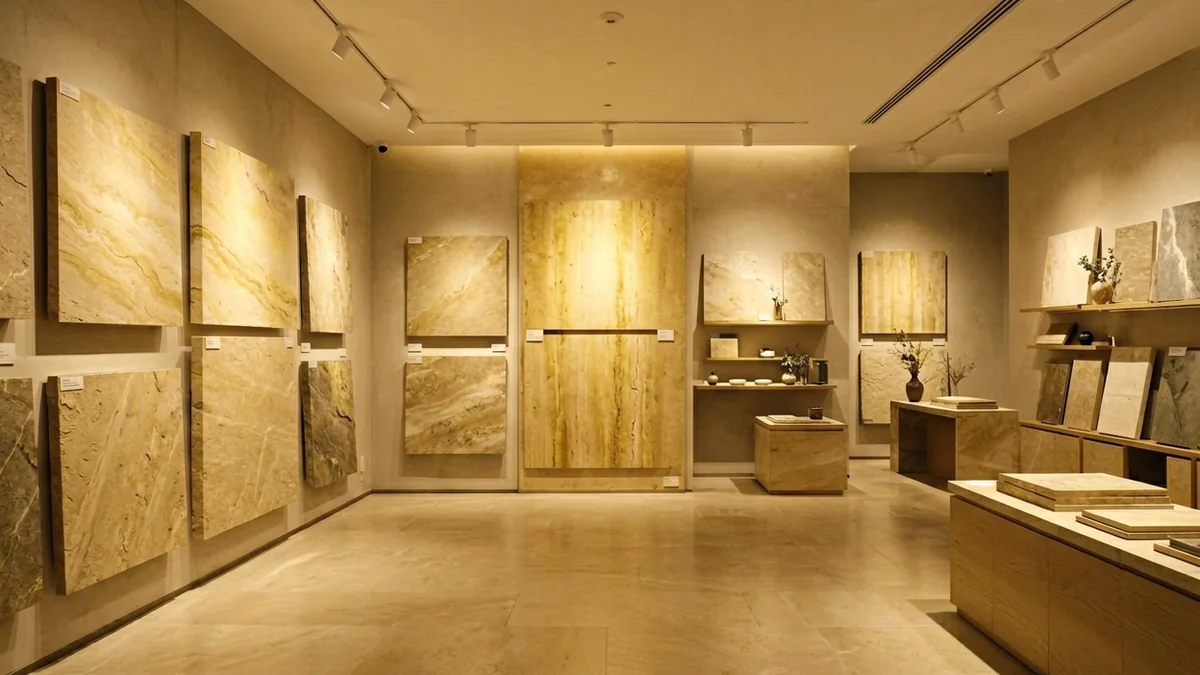 A material showroom on the tour itinerary